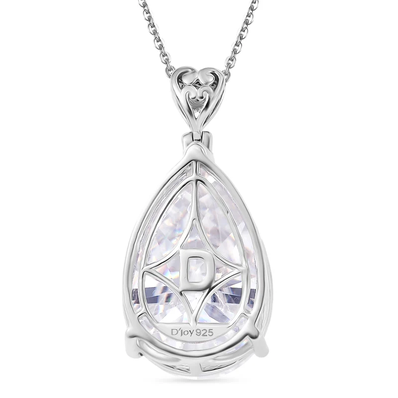 D'Joy Moissanit Anhänger mit Kette, ca. 50 cm 925 Silber rhodiniert ca. 30.11 ct