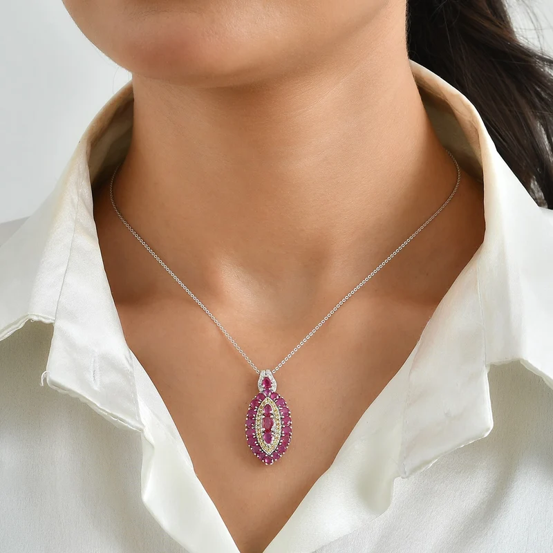 D'Joy Smaragd Schmuckset ca. 50 cm 925 Silber Rhodiniert ca. 3.54 ct