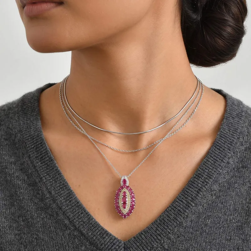 D'Joy Smaragd Schmuckset ca. 50 cm 925 Silber Rhodiniert ca. 3.54 ct