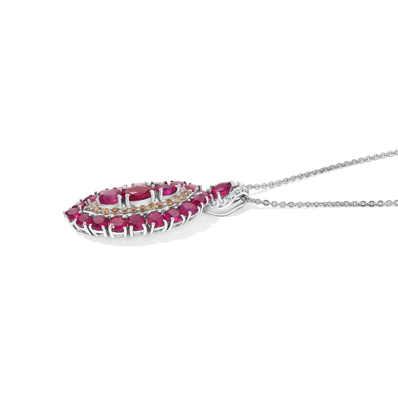 D'Joy Smaragd Schmuckset ca. 50 cm 925 Silber Rhodiniert ca. 3.54 ct