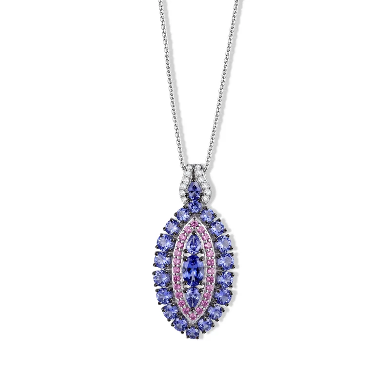 D'Joy Smaragd Schmuckset ca. 50 cm 925 Silber Rhodiniert ca. 3.54 ct