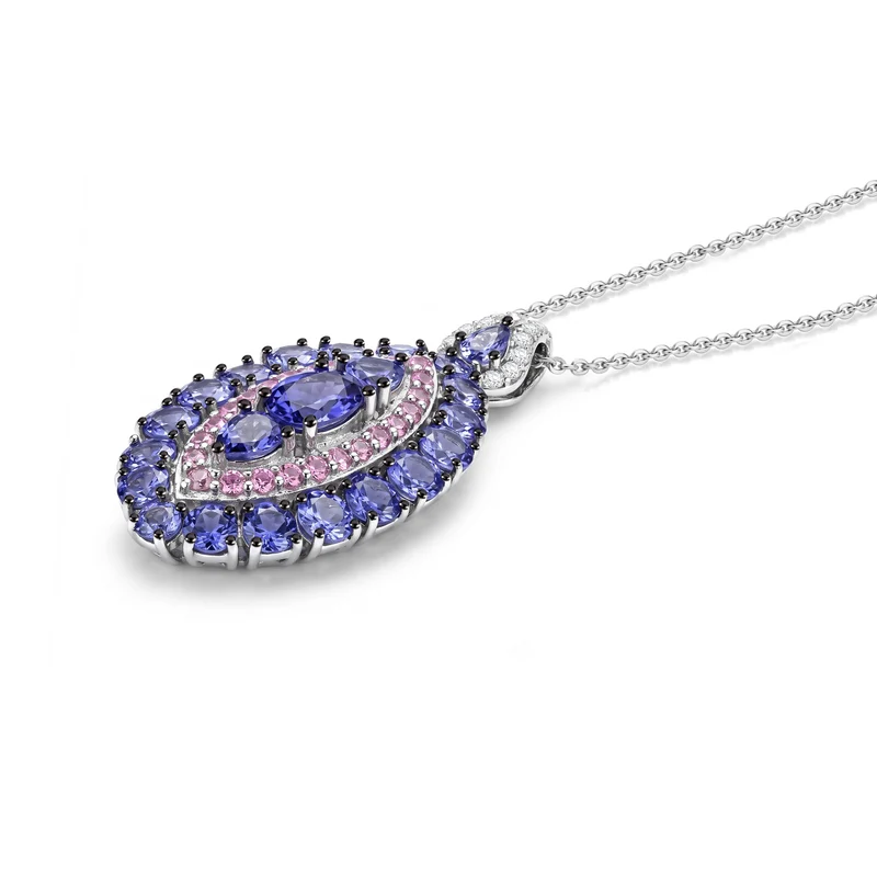 D'Joy Smaragd Schmuckset ca. 50 cm 925 Silber Rhodiniert ca. 3.54 ct