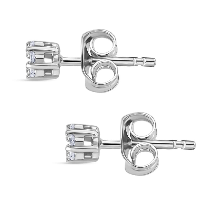D'Joy Natürlicher Champagner Diamant Ohrringe 925 Silber 750 Roségold Vermeil ca. 0.10 ct