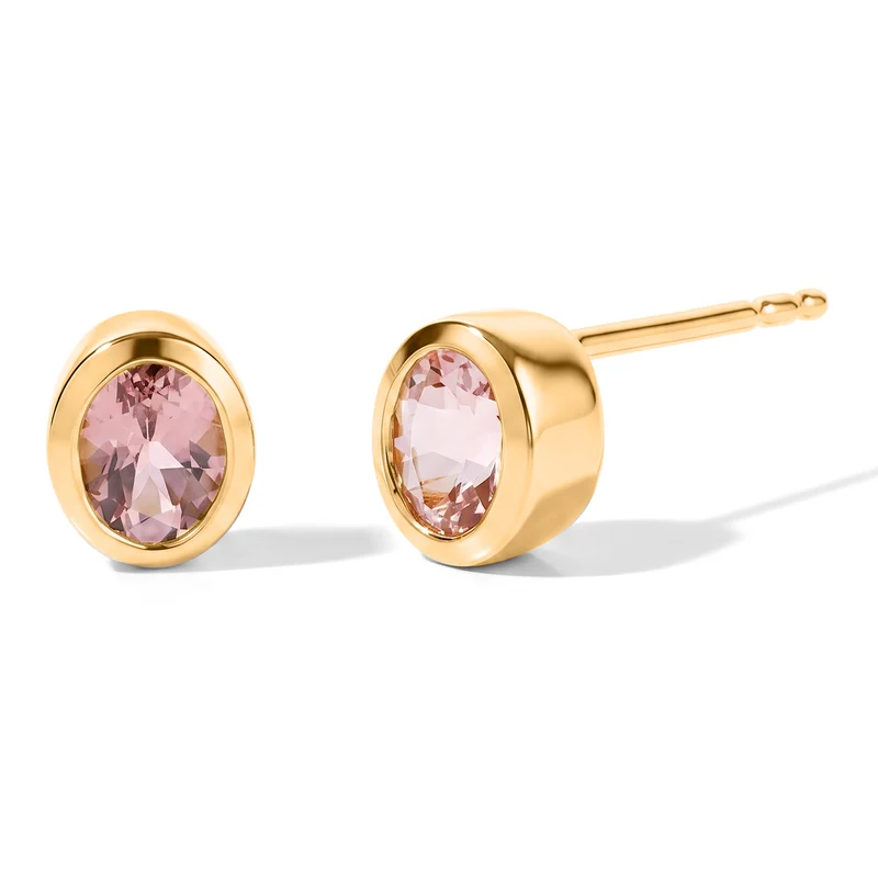 D'Joy AA Blush Turmalin Ohrringe 925 Silber 750 Gelbgold vermeil ca. 0.70 ct