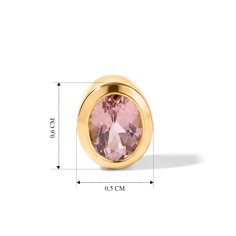 D'Joy AA Blush Turmalin Ohrringe 925 Silber 750 Gelbgold vermeil ca. 0.70 ct