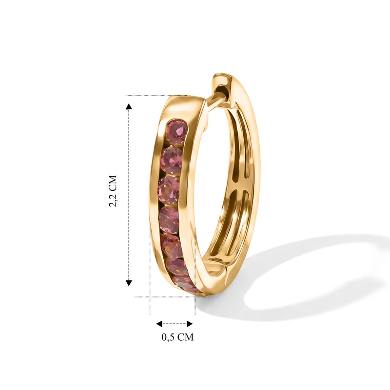 D'Joy AA Blush Turmalin Ohrringe 925 Silber 750 Gelbgold vermeil ca. 1.18 ct