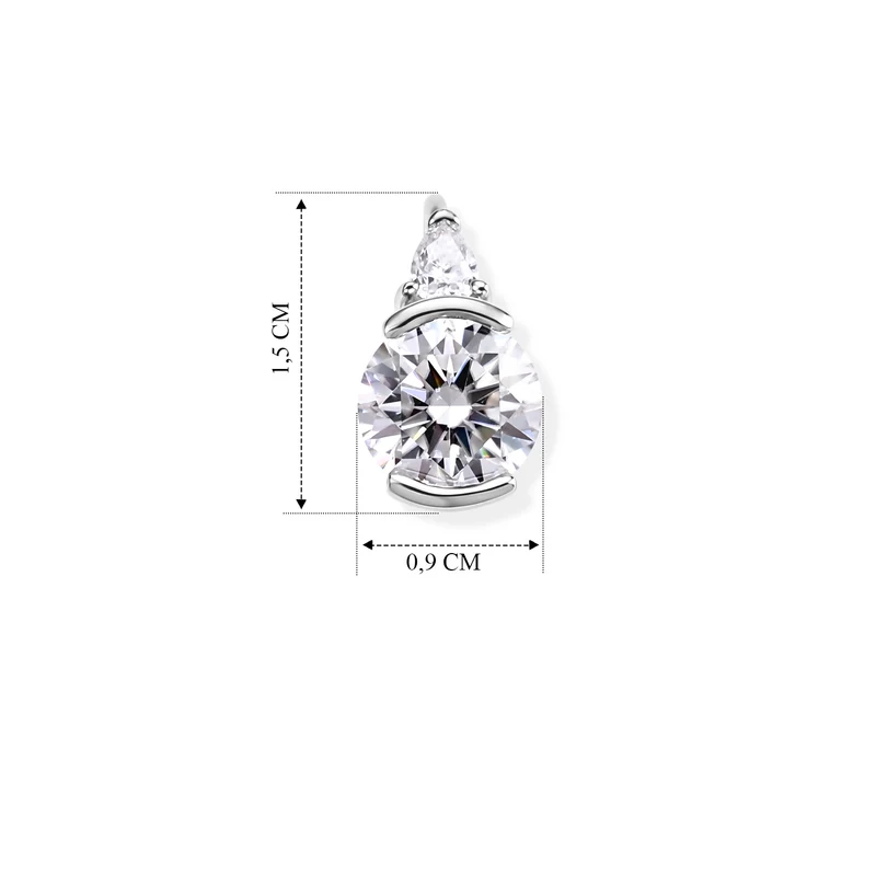 D'Joy Moissanit Ohrringe, 925 Silber 750 Gelbgold Vermeil - 4,06 ct.