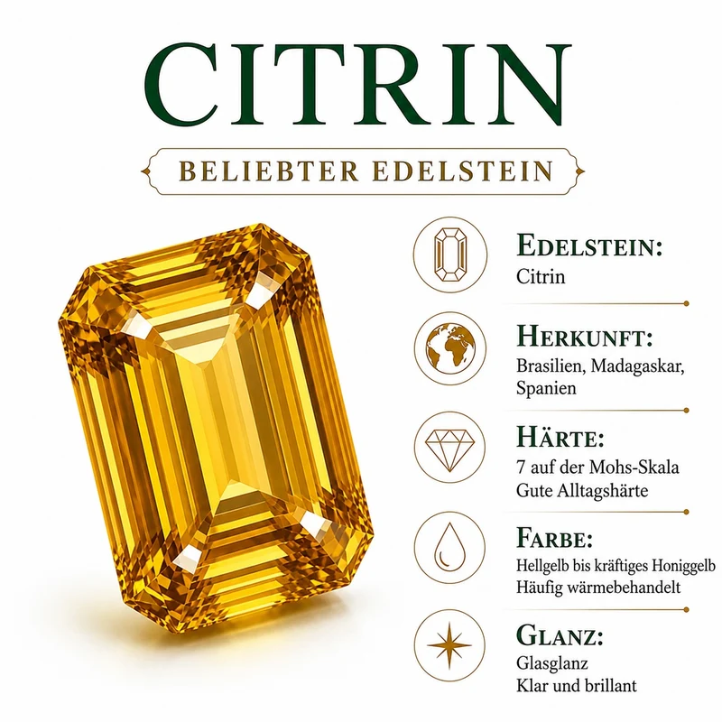 EVER TRUE Citrin Schmuckset ca. 50 cm (Größe 17) ca. 4,33 ct.