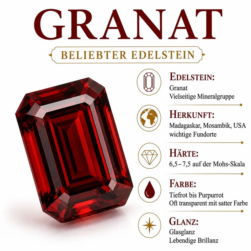 EverTrue rotes Granat und weißes Topas Schmuckset, 316L Edelstahl und Bronze mit zweifarbiger E-Beschichtung - 5,66 ct.