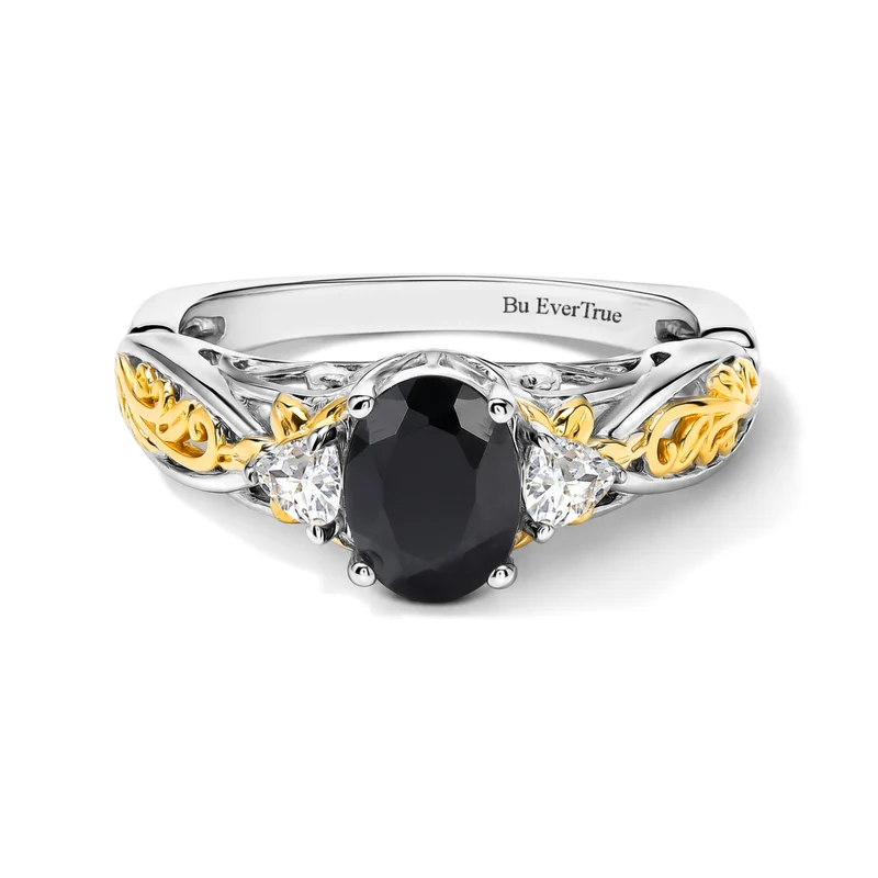 EverTrue rotes Granat und weißes Topas Schmuckset, 316L Edelstahl und Bronze mit zweifarbiger E-Beschichtung - 5,66 ct.