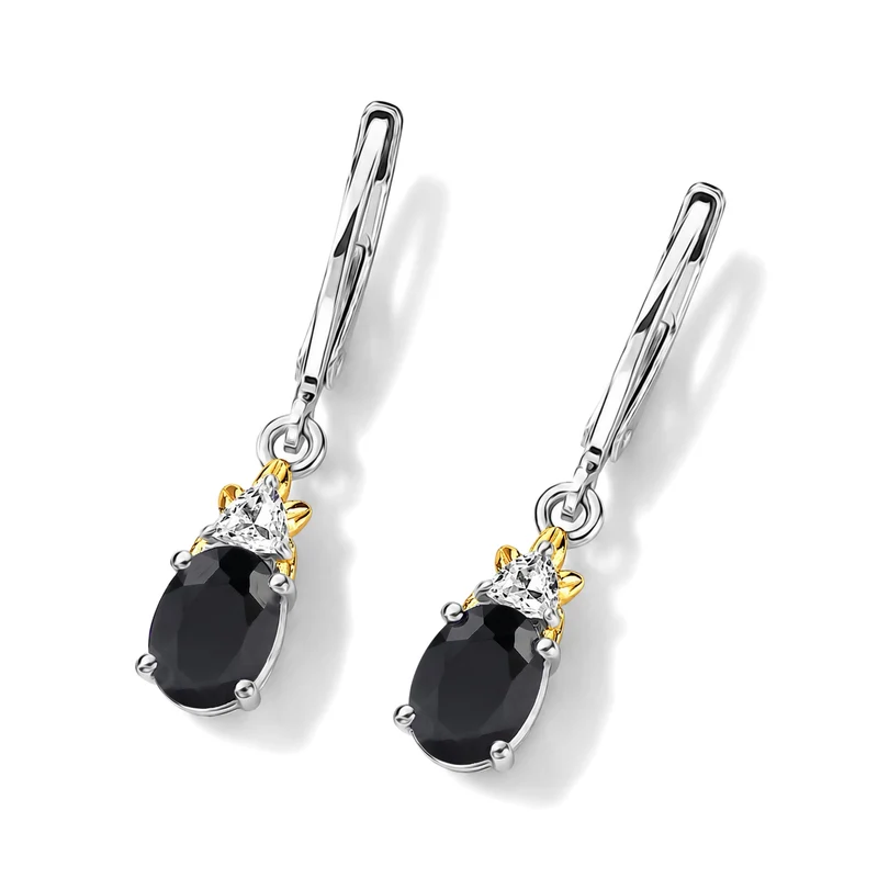 EverTrue rotes Granat und weißes Topas Schmuckset, 316L Edelstahl und Bronze mit zweifarbiger E-Beschichtung - 5,66 ct.