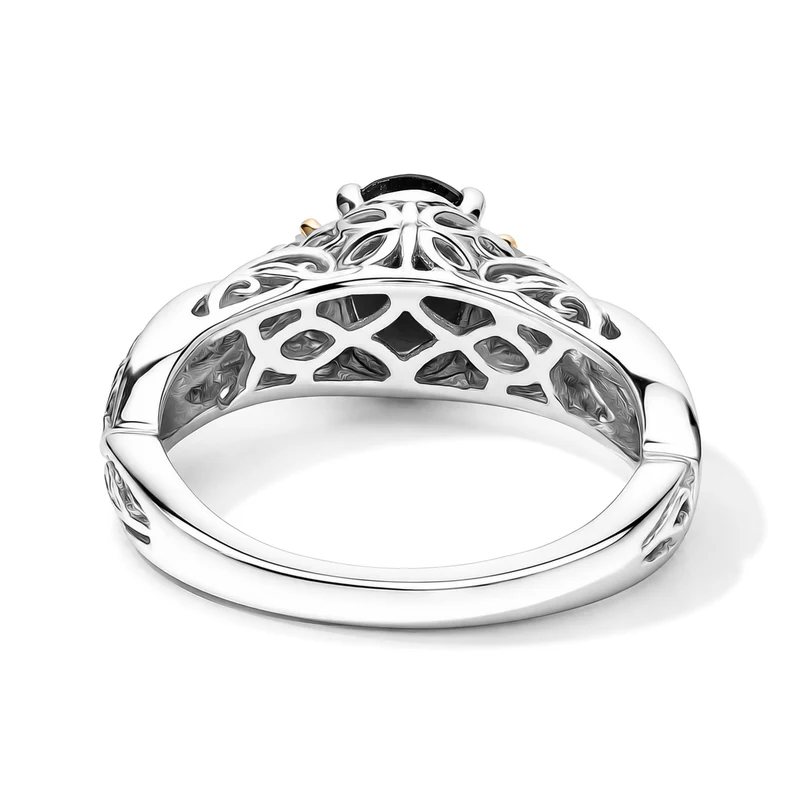 EverTrue rotes Granat und weißes Topas Schmuckset, 316L Edelstahl und Bronze mit zweifarbiger E-Beschichtung - 5,66 ct.