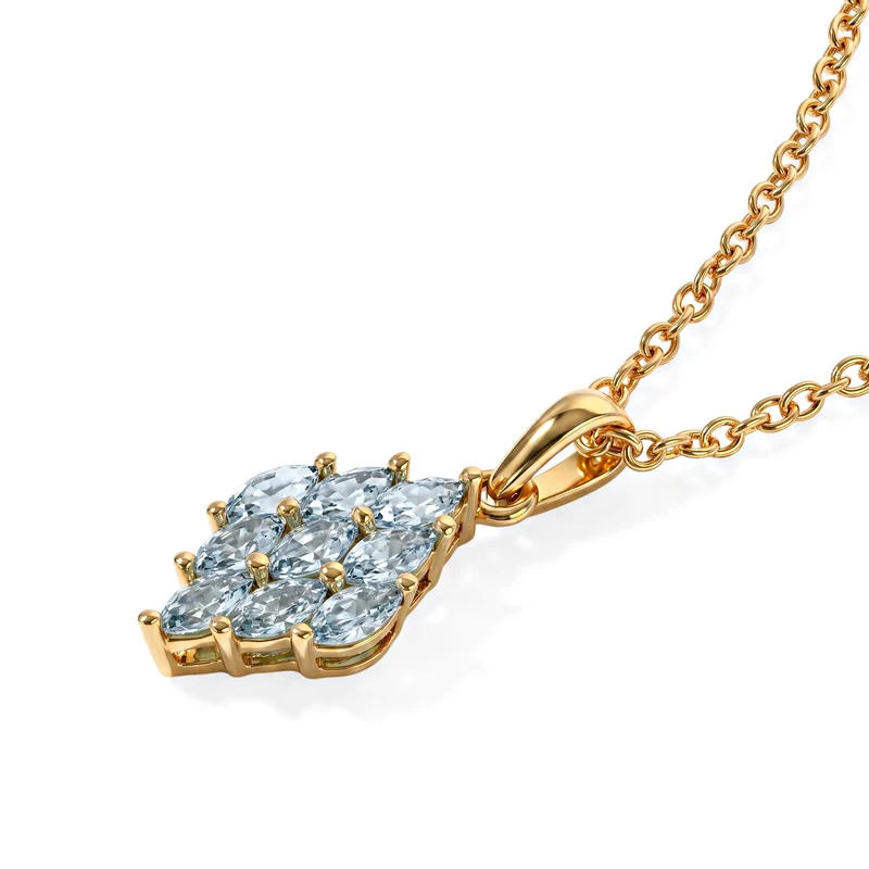 EverTrue Lagunen Apatit Schmuckset, 316L Edelstahl und Bronze mit Gelbgold E-Beschichtung - 1,85 ct.