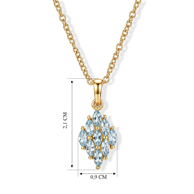 EverTrue Lagunen Apatit Schmuckset, 316L Edelstahl und Bronze mit Gelbgold E-Beschichtung - 1,85 ct.