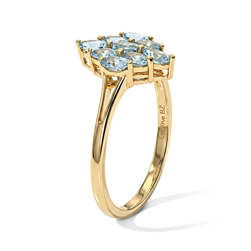 EverTrue Lagunen Apatit Schmuckset, 316L Edelstahl und Bronze mit Gelbgold E-Beschichtung - 1,85 ct.