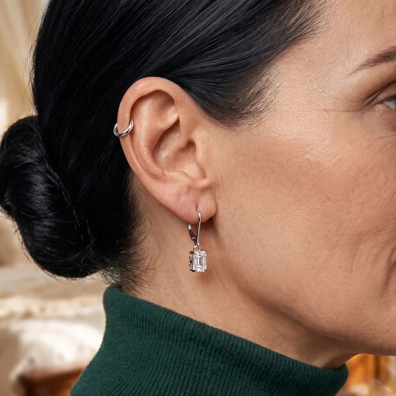 D'Joy Moissanit Ohrringe, 925 Silber rhodiniert - 1,30 ct.
