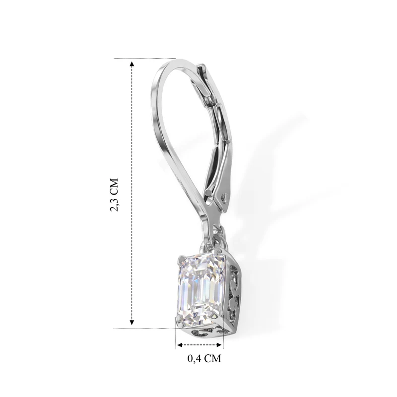 D'Joy Moissanit Ohrringe, 925 Silber rhodiniert - 1,30 ct.