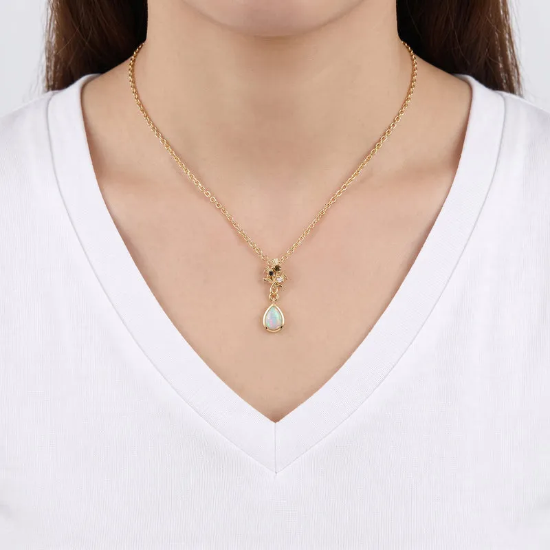 EVER TRUE AA Natürlicher, äthiopischer Welo Opal, Gelber Saphir Schmuckset ca. 50 cm ca. 0,58 ct.