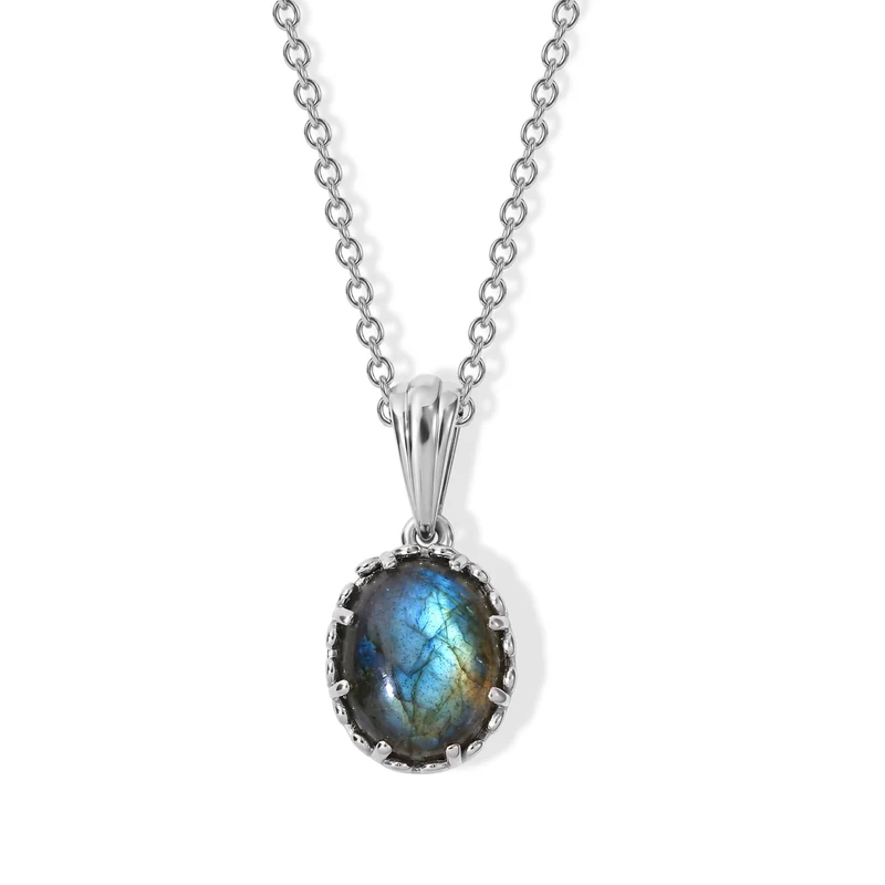 EVER TRUE AAA Labradorit Schmuckset ca. 50 cm (Größe 20) ca. 8,77 ct.