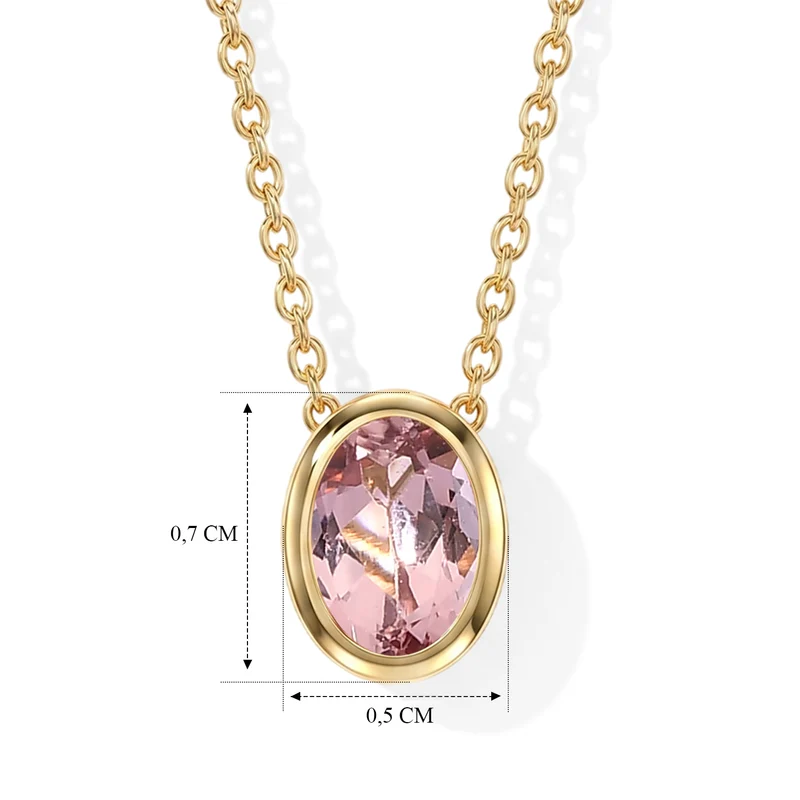D'Joy AA Blush Turmalin Schmuckset ca. 50 cm 925 Silber 750 Gelbgold vermeil ca. 0.50 ct