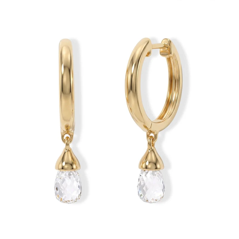 LUXURIANT 2 ct. SGL zertifizierte VS-EF Labor Diamant Ohrringe, 925 Silber 750 Gelbgold Vermeil