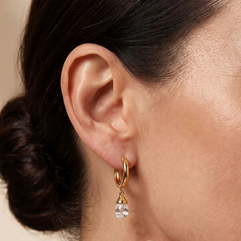 LUXURIANT 2 ct. SGL zertifizierte VS-EF Labor Diamant Ohrringe, 925 Silber 750 Gelbgold Vermeil