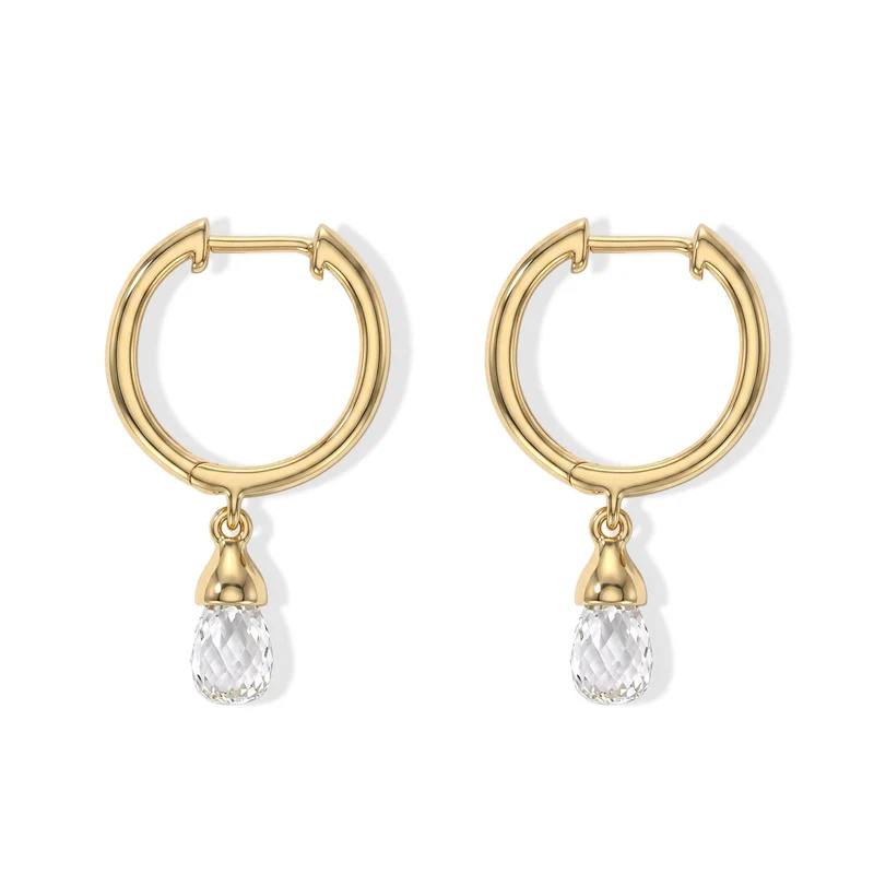 LUXURIANT 2 ct. SGL zertifizierte VS-EF Labor Diamant Ohrringe, 925 Silber 750 Gelbgold Vermeil