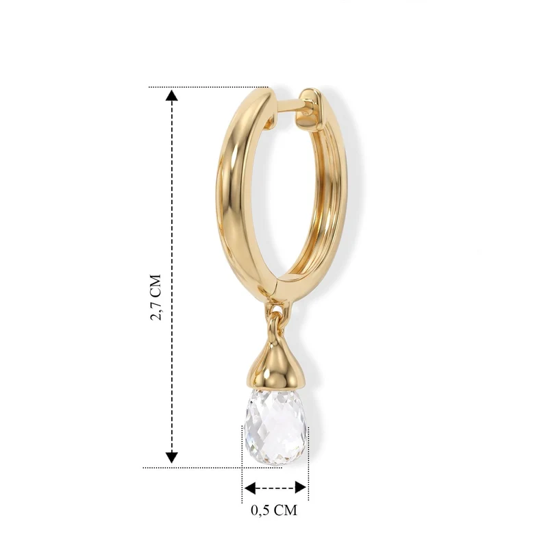LUXURIANT 2 ct. SGL zertifizierte VS-EF Labor Diamant Ohrringe, 925 Silber 750 Gelbgold Vermeil