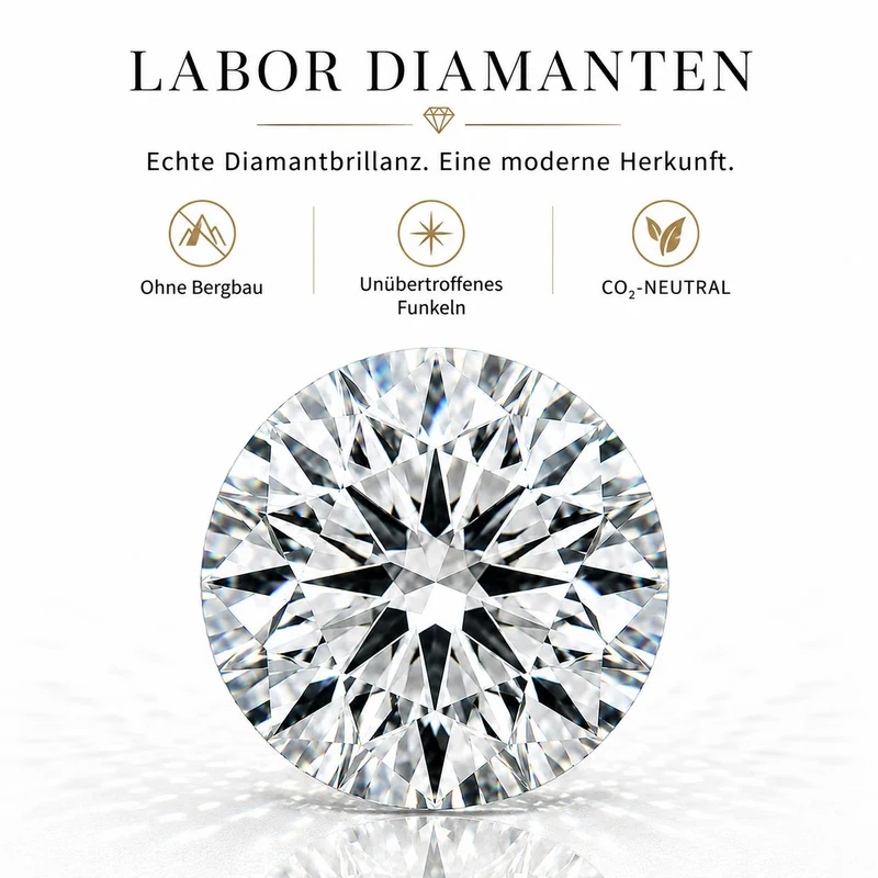 LUXURIANT 2 ct. SGL zertifizierte VS-EF Labor Diamant Ohrringe, 925 Silber 750 Gelbgold Vermeil