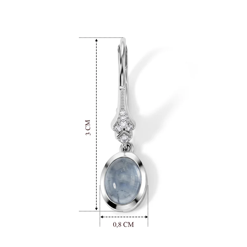EVER TRUE Milky Aquamarin, Weißer Zirkon Ohrringe Reine Bronze ca. 2.94 ct