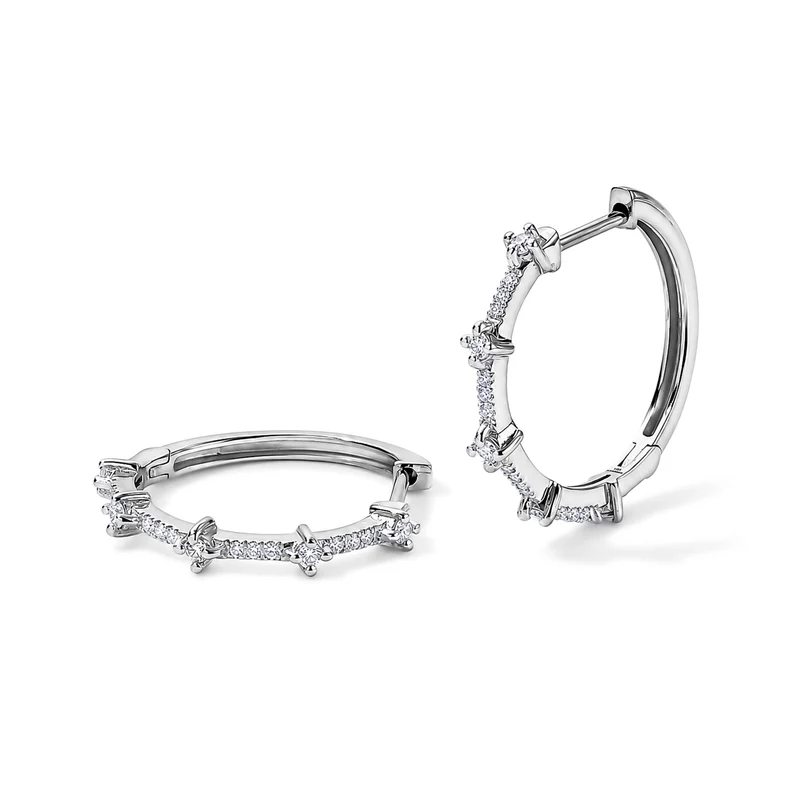 LUXURIANT 0,50 ct. SGL zertifizierte SI-GH Labor Diamant Ohrringe, 925 Silber 750 Gelbgold Vermeil