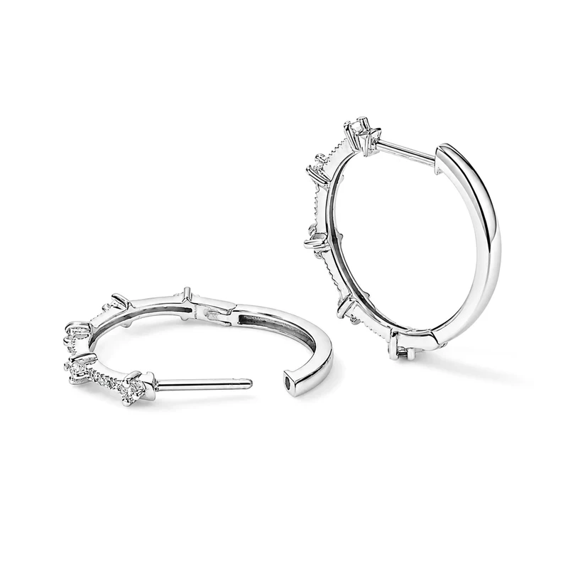 LUXURIANT 0,50 ct. SGL zertifizierte SI-GH Labor Diamant Ohrringe, 925 Silber 750 Gelbgold Vermeil