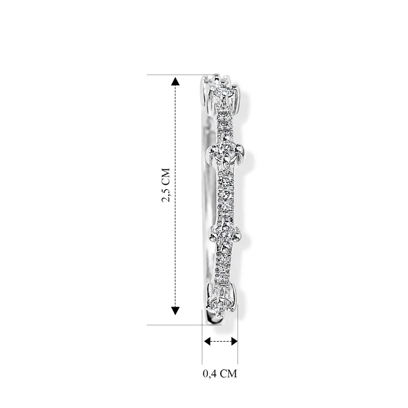 LUXURIANT 0,50 ct. SGL zertifizierte SI-GH Labor Diamant Ohrringe, 925 Silber 750 Gelbgold Vermeil