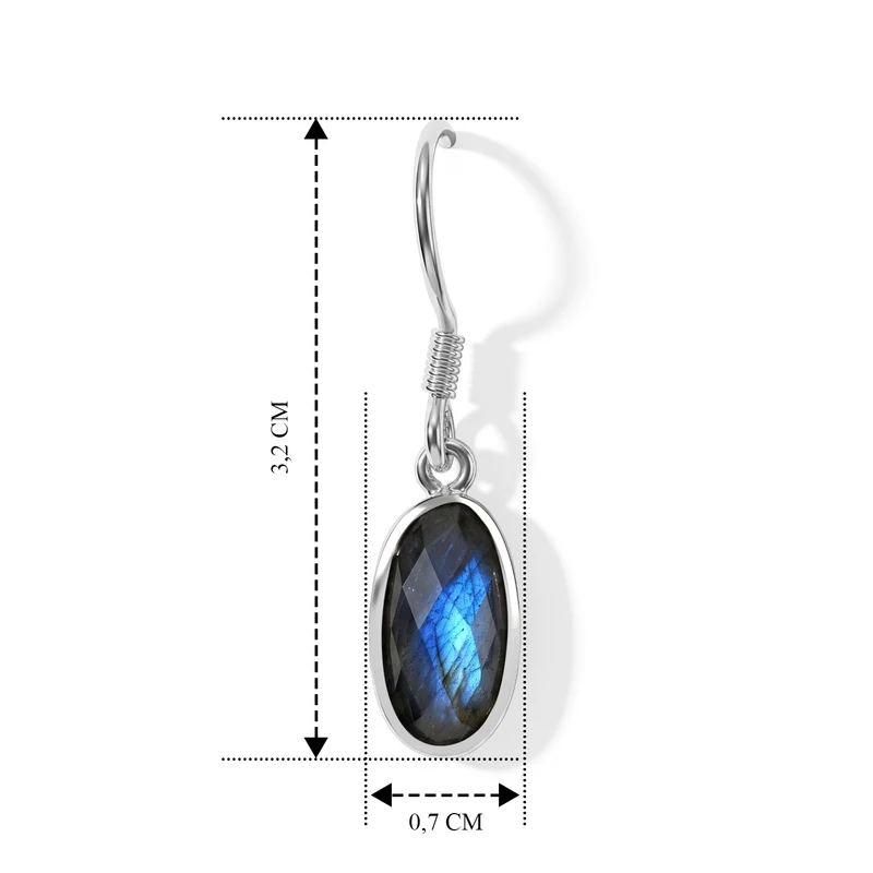 D'Joy Labradorit Ohrringe 925 Silber ca. 4.03 ct