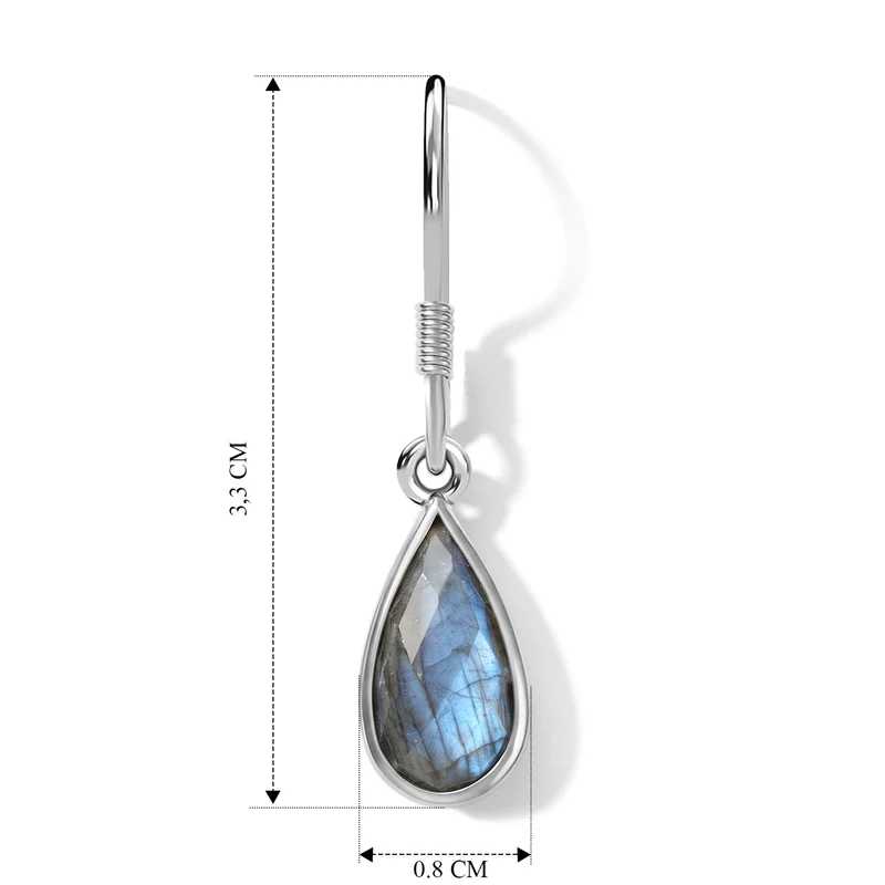 D'Joy Labradorit Ohrringe 925 Silber ca. 4.03 ct