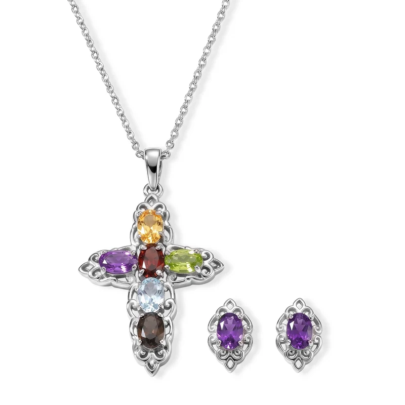 EVER TRUE Himmelblauer Topas Schmuckset ca. 50 cm ca. 4.95 ct