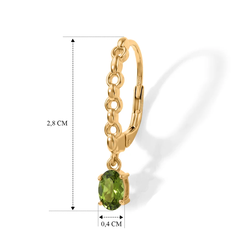 D'Joy Arizona Peridot Ohrringe 925 Silber 750 Vergoldet ca. 1.02 ct