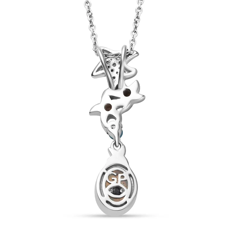 GP Celestial Kollektion - AA Natürlicher, äthiopischer Welo Opal, Neon Apatit Schmuckset 925 Silber rhodiniert, 925 Silber Rhodiniert und 750 Gelbgold Vermeil ca. 1.33 ct