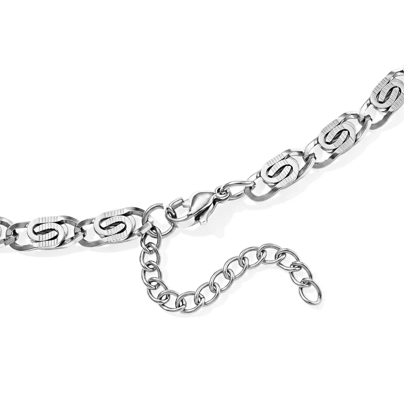 Doppelreihiges Layering-Design Halskette, 316L Edelstahl Ion-Gelbbeschichtung, ca. 45,00g