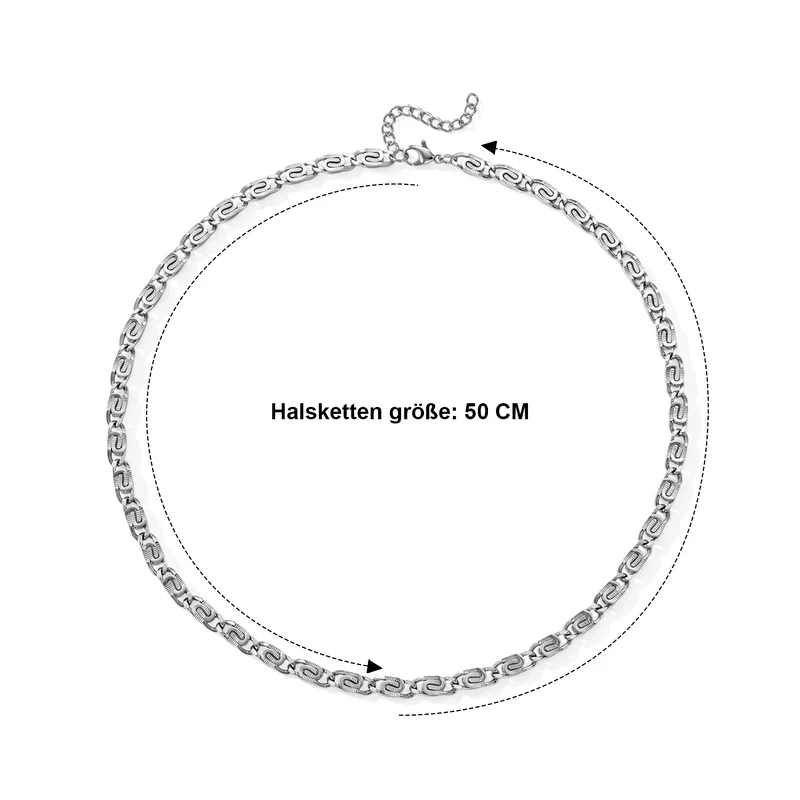 Doppelreihiges Layering-Design Halskette, 316L Edelstahl Ion-Gelbbeschichtung, ca. 45,00g