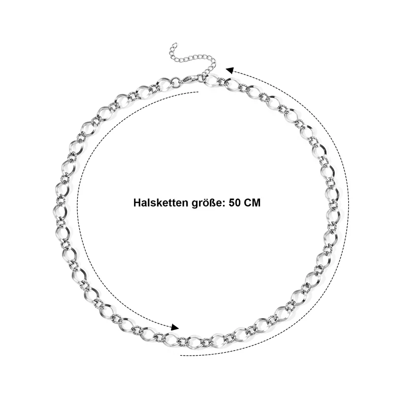 Doppelreihiges Layering-Design Halskette, 316L Edelstahl Ion-Gelbbeschichtung, ca. 45,00g
