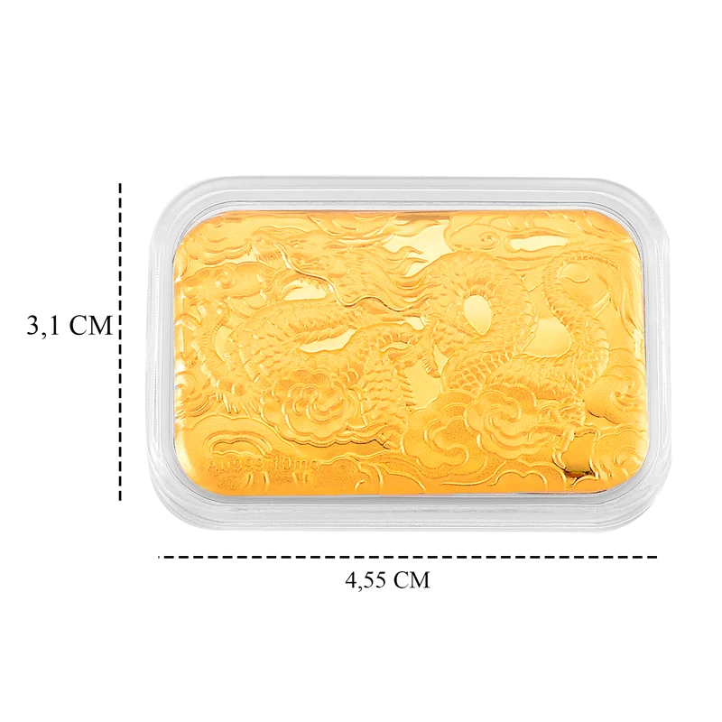 999er Goldfolie mit Drachenmotiv, 10mg