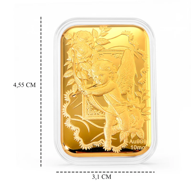 999er Goldfolie mit Amors Pfeil-Motiv, 4,5x3,1cm, 10mg