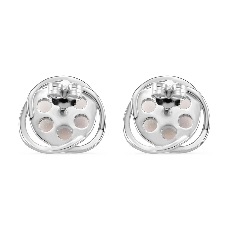 Weiße Süßwasser Perle (8-10 mm) Ohrringe 925 Silber vergoldet