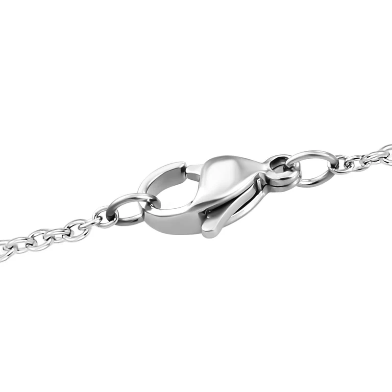 Mehrfarbige Kristall-316L Edelstahl kette mit 12 austauschbaren Kristallen, ca. 45 cm, Silberfarben