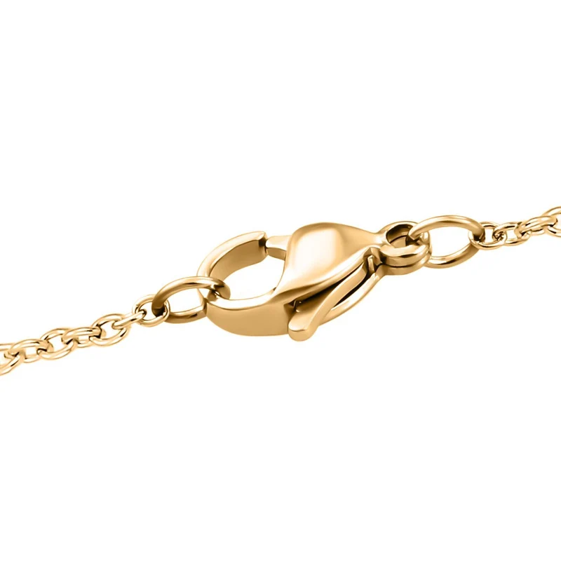Mehrfarbige Kristall-316L Edelstahl kette mit 12 austauschbaren Kristallen, ca. 45 cm, Silberfarben