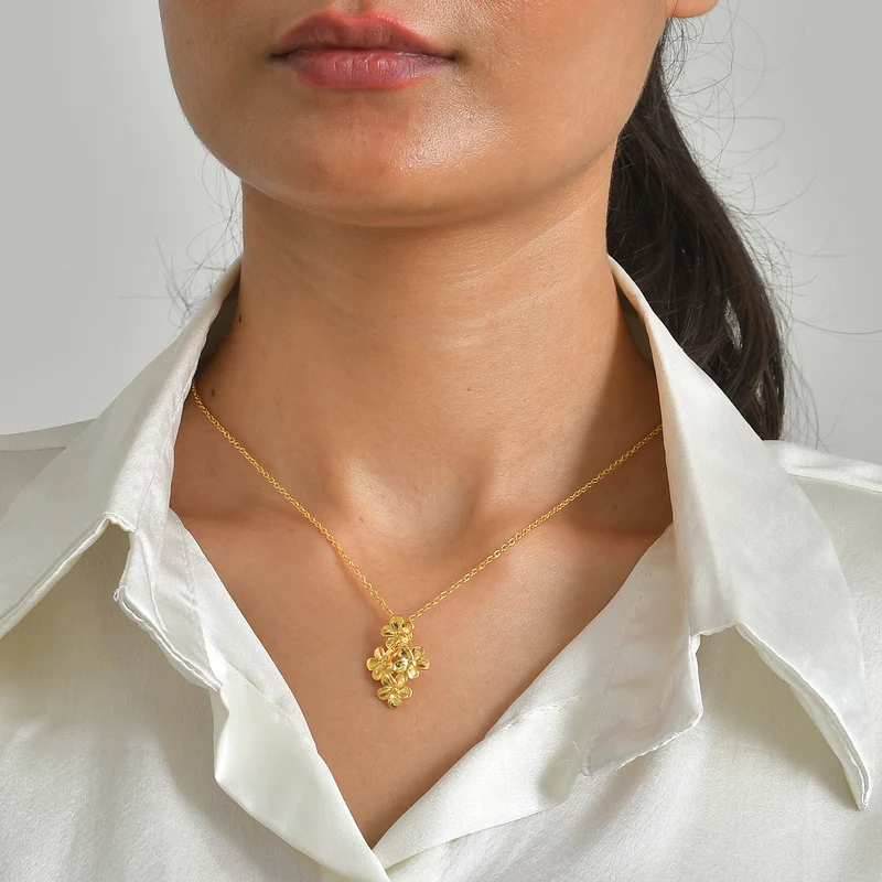 EverTrue Anhänger mit 50cm Edelstahl Kette, Bronze 750 vergoldet - 4,89 Gramm