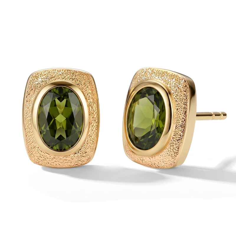 D'Joy Arizona Peridot Ohrringe 925 Silber Gold ca. 1.03 ct