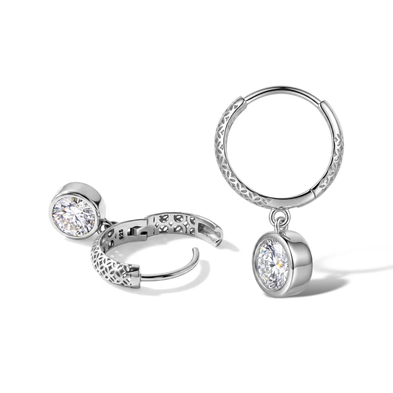 D'Joy Moissanit Ohrringe, 925 Silber vergoldet - 2 ct.