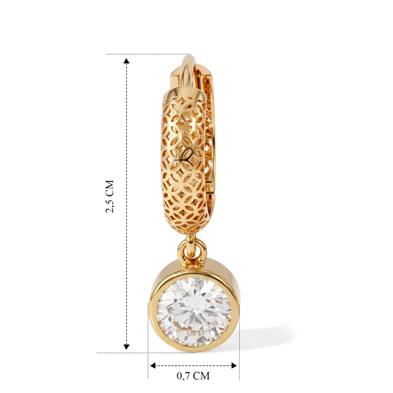 D'Joy Moissanit Ohrringe, 925 Silber vergoldet - 2 ct.